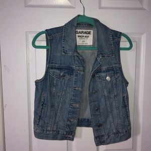 blue denim vest